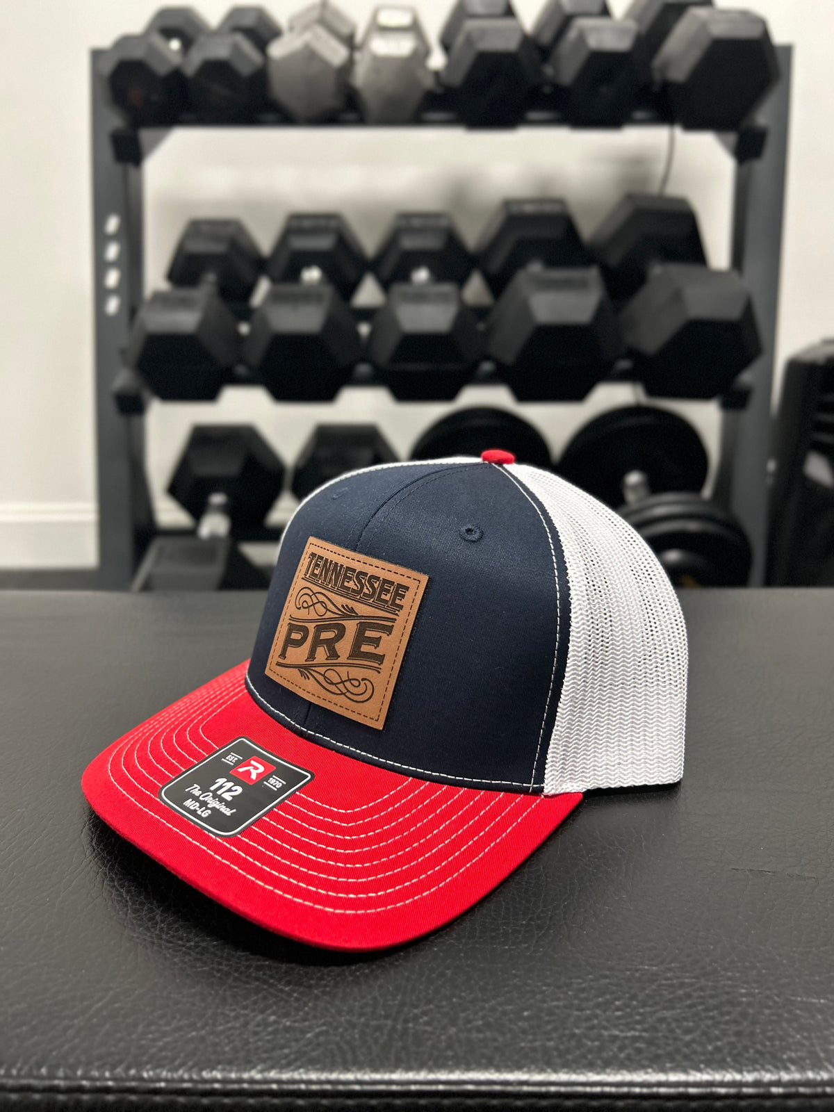 Trucker Hat w/ Leather Patch Red/White/Blue